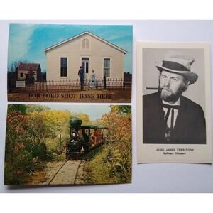 Jesse James Territory Postcards Wild West City Sullivan Missouri Railroad Cowboy